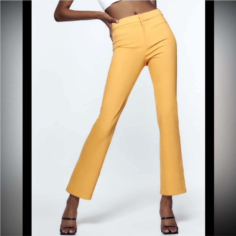 NWT ZARA mini flare pants in tangerine